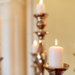 candles burning in church